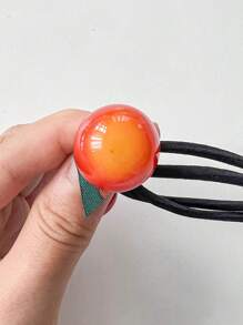 1pc Girls Double-layered High Elasticity Cherry Simulation Hair Tie