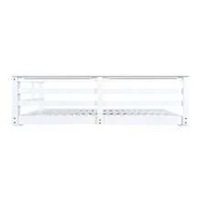 MERAX Acacia Wood Porch Swing Bed For Outdoor With Hem P Ropes - Full Size Patio Hanging Bed, 350lbs Capacity, Open-Side Minimalist Design For Patio, Backyard, Garden, White