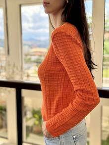 LONG SLEEVE MODAL KNITTED BLOUSE, COLD/WARM WINTER - Naranja - Ver 2