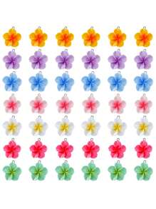 30/50pcs Random Shiny Gradient Daisy Flower Resin Pendant Charms, 5-Petal Mini Flowers, Suitable For Women's DIY Necklaces, Earrings, Keychains, Jewelry Making, Gift For Friends
