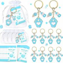 10/20/30 Sets Baby Shower Favors With Bear Design Key-Chains ,With White Organza Bags And Thank You Tags,Suitable For Shower, Party Favors, Birthdays, And Event Decorations - Multicolor - View 15