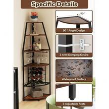 Corner Wine Rack For Living Room - 5-Layer Open Storage For 12 Bottles Wine Racks Free Standing With Glass Holder Wine Storage For Kitchen Bar Cellar Dining Room - 1 - View 1