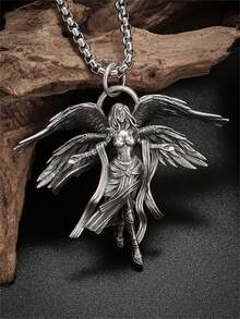1pc New Classic Four-Winged Angel Pendant Angel Goddess Necklace Fashion Jewelry Birthday Gift For Men And Women - Four Winged Goddess Necklace - View 10