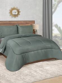 Home Elephant Extra Soft Microfiber Duvet Set For Queen And King Size With Sheets Included - Green - View 10