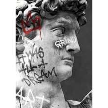 1pc Wall Arts Posters Optional Frame Modern Canvas Posters, David Statue Graffiti Art Canvas Painting David Head Sculpture Posters And Print Street Wall Arts Picture Room Decoration, Frameless ,Wall Art With Frame