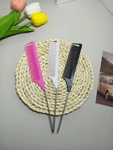1/2/3/4/5/10/20支裝鼠尾梳，鋼針碳纖維耐熱挑髮梳，糖果色專業尖尾防靜電分髮梳，適合女性、沙龍造型師，適用一般髮質或糾結髮型，返校必備，萬聖節 - 彩色 - 查看 10