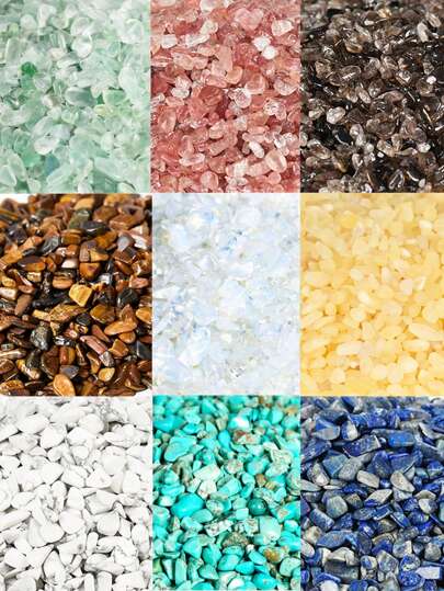 Pedras lascadas, quartzo cristal triturado, cascalho assimétrico, seixos, pedras de cura, pedras alisadas faça você mesmo para vasos de plantas, arte em resina, enchimentos para vasos, pedras de cascalho para aquário (rosa)