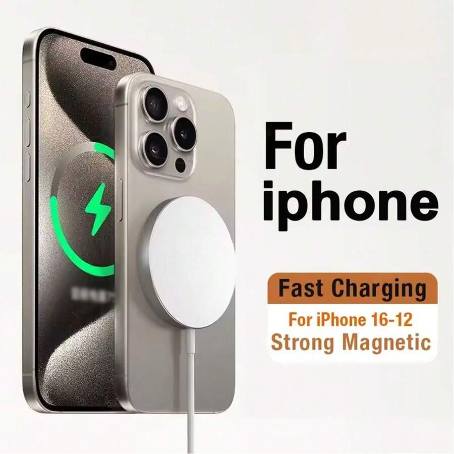 Cargador inalámbrico magnético compatible con iPhone 16 Pro Max/16 Pro/16 Plus/16/15/14/13/12/11/XS/XR/8/7/6 Series