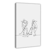 Girl Hockey Wall Print Female Hockey Wall Art Minimalist Hockey Poster Hockey Gift For Her Hockey Poster Poster Canvas Wall Art For Bedroom Decor Bar Office Room Decor Gift - Beige - View 2