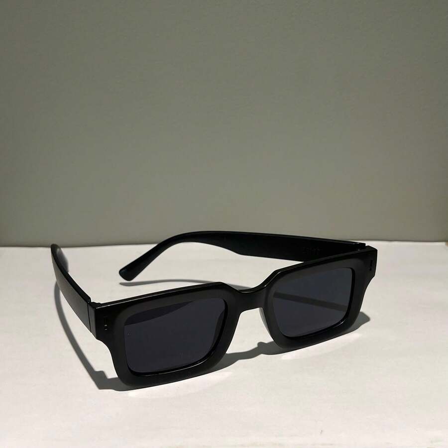 Men's Women's Black Trap Square Miami Gringa Hipe Style Sunglasses - 黑色 - 查看 1