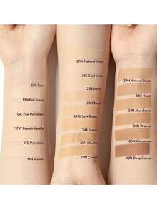 MASK FIT 17C 瓷白气垫粉底，轻盈遮瑕，哑光妆效，透气保湿微晶薄膜，不易脱妆，无油祛痘配方，保湿磁芯，真空密封旅行迷你装，韩国彩妆，18克/0.63盎司 - 17C PORCELAIN - 查看 5