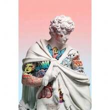 1pc Wall Arts Posters Optional Frame Modern Canvas Posters, David Statue Graffiti Art Canvas Painting David Head Sculpture Posters And Print Street Wall Arts Picture Room Decoration, Frameless ,Wall Art With Frame