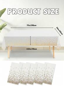 1pc Disposable Plastic Tablecloth, Waterproof And Stain-Resistant, Decorative Home Item