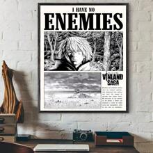 1pc/3PCS Wall Arts Posters Optional Frame Cool V-Vinland S-Saga Anime M-Manga Poster Canvas Art Printing Waterproof Home Living Room Bedroom Bar Aesthetic Decoration ,Wall Art With Frame