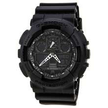 Casio GA100-1A1 Men's G-Shock Black Resin Strap Watch - 黑色 - 查看 1