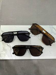 3 件套经典休闲时尚双光束时尚眼镜，男女皆宜，适合夏季防晒、海滩度假、户外运动、派对、驾驶、钓鱼、骑行、购物和摄影配件。多种颜色可选：黑色、棕色和豹纹，适合夏季海滩度假、户外、旅行