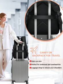 NEWHEY 15.6 Inch Men's Travel Laptop Backpack, Large Capacity, Water-Resistant, TSA Friendly, Suitable For University Students - Black - View 3