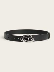 1 Piece Retro INS Style 3D Star Decorative Buckle Black Belt Street Summer, School Autumn, Winter, Halloween, Christmas, Easter, Birthday Gift, Family Gift, Graduation Gift, Back To School Gift, Party Gift, New Year Gift, Valentine's Day Gift, Suitable For School, Company, Workplace, Outdoor, Party, Reunion, Popular Style For Young People - 黑色 - 查看 2