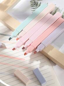 12 قطعة أقلام تظليل مربعة من طراز موراندي، أطراف منحوتة ناعمة ولينة، أقلام تظليل باستيلية لا تنزف، وتجف بسرعة للكتابة في المذكرات والملاحظات المدرسية ، لوازم قرطاسية