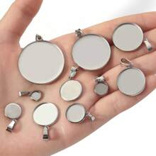 10 pièces/lot Base de cabochon vierge en acier inoxydable, pendentif de charme, convient pour des bijoux de 6 8 10 12 14 18 20 25 30 mm, fournitures de fabrication de bijoux