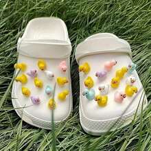 15 Stücke süße 3D bunte Ente Schuh Dekor für Clogs Sandalen Dekorationen, Tier Schuh Schnallen Dekorcharms Clogs Verzierungen für Mädchen Jungen Party Geschenke