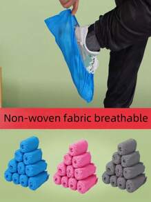 100 pièces Couvre-chaussures jetables en non-tissé rembourrés, antidérapants, résistants à l'usure et imperméables pour salles informatiques, laboratoires, ateliers sans poussière, pour étudiants, adultes et enfants