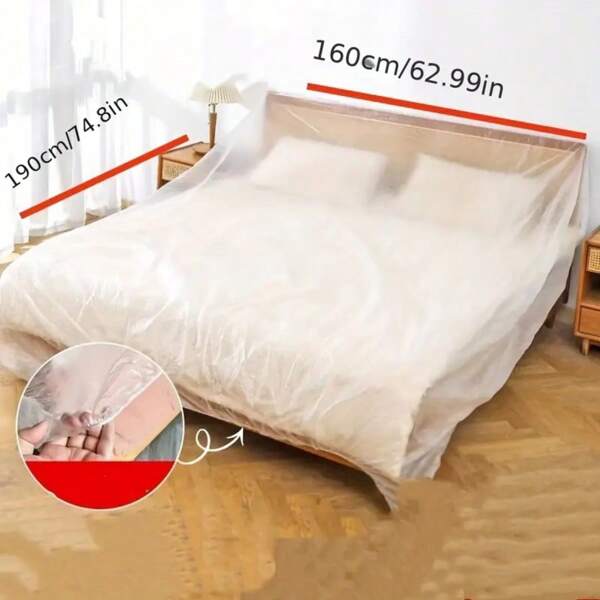 1 pieza Funda protectora extra grande para sofá cama - Mantel ajustable para muebles y protector transparente de alta calidad adecuado para cama, sofá, aire acondicionado, TV, refrigerador - Material de plástico reutilizable