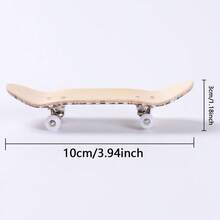 1pc 34mm Professional Finger Skateboard, Double Kick Skull & Alien Design, Maple Wood Material Mini Finger Skateboard, Stress Relief Creative Toy