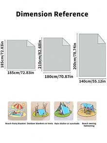 1 Set Sand Free Beach Mat With Hooks, Carry Bag And Sand Stakes, Suitable For Beach, Camping And Picnic