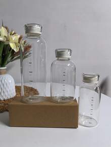 1 个带两个盖子的玻璃水瓶 - 便携式旅行咖啡杯，可重复使用，易于清洁的玻璃 - 跟踪补充时间 - 完美的生日礼物 - 可用（纸盒仅用于装饰） - 無色 - 查看 10