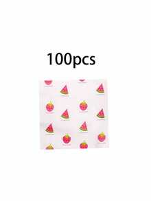 100pcs Watermelon And Lemon Printed Grease-Proof Wax Paper Sheets, Suitable For Sandwich, Burger And French Fry Wrapping - Perfect For Home Baking, Restaurant - Multicolor - View 8