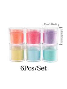 6 瓶闪亮彩虹树脂闪光填充材料，闪亮环氧树脂颜料粉，适用于 DIY 工艺品、珠宝、环氧树脂摇瓶填料 - 彩色 - 查看 6