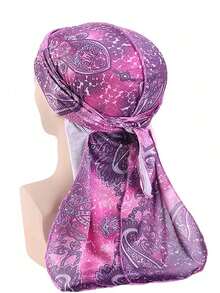 1pc Pattern Pirate Hat With Scarf Band, Bandana Style Headwrap Hiphop Cloak Hat - Multicolor - View 8