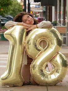 1 Stück 40 Zoll große Platin Zahl Folienballon, geeignet für Geburtstag, Hochzeit, Abschluss, Jahrestag, Heiratsantrag Dekoration, Weihnachten, Geburtstagsdekoration