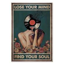 1pc Wall Arts Posters Vintage Decorative Board Wall Retro Images Canvas Painting Kindness Losing Reason Find Your Soul Yoga Poster Retro Home Decoration Optional Frame ,Wall Art With Frame - Multicolor - View 27
