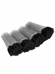 100pcs/50pcs/10pcs Disposable Mascara Wands, Nylon Bristle Eyelash Brush Spoolies, Unscented Eyebrow Extension Applicator With ABS Plastic Rod, Normal Skin Compatible - Pink And Black Wand Set