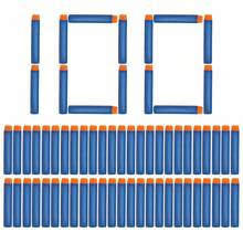 EduCiro 300PCS 6.5cm Soft Foam Refill Darts With Portable Storage Bucket, High-Performance Safe Foam Bullets Compatible With Major Brand Nerf Toy Guns, Blue With Orange Tip, Rounded Head Design For Smooth Shooting, Ideal For Battle Games, Outdoor Play, And Birthday Party Gifts - Blue - View 14