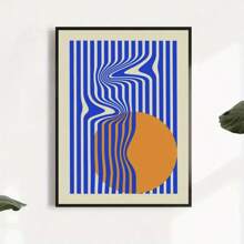 1 pièce Œuvre murale géométrique abstraite moderne à demi-cercle avec blocs de couleur, design d'art mural pour bureau ou studio avancé, peinture à suspendre avec cadre en option