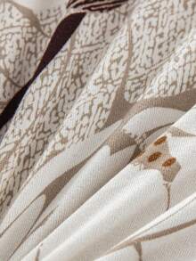 1pc Ruffled Stretch Sofa Cover, Soft & Comfortable, Printed Stretch Furniture Protector, Multiple Sizes Available,Fall Decor,Autumn Decor,Room Decor - Coffee Brown - View 3