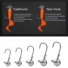 10pcs A Box 2g-20g All Size Head Jigs Hook Ned Anti-Baiting Head Hook Soft Bait Hook, Accessories For Fresh Water And Salt Water Fishing - Perfect For Soft Worm Fishing