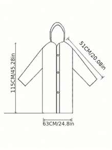 1 Stück zufälliger Farbton EVA Unisex Regenmantel lang, verstärkter wasserdichter Regenmantel, Herren/Damen mit Kapuze, wasserdicht, winddicht, schnelltrocknend, atmungsaktiv - ideal für Radfahren, Wandern und Outdoor-Abenteuer
