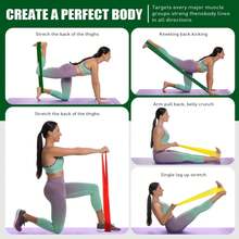 4pcs/Set Resistance Bands, Yoga, Pilates, Fitness And Strength Training Stretch Bands, Elastic Exercise Bands, Suitable For Yoga, Pilates, Gym Warm-Up Preparation Activities, Resistance Bands Are The Ideal Choice For Yoga, Pilates, Fitness, And Strength Training. - Multicolor - View 9