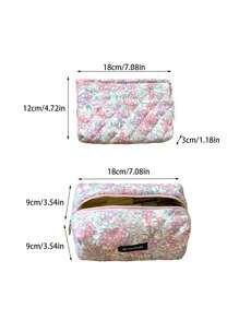 Bolsa de almohada portátil, bolsa de maquillaje grande, bolsa de cosméticos, bolsa de viaje, bolsa de maquillaje grande para niñas, bolsa de almacenamiento dulce, regalos para chicas adolescentes, bolsa de maquillaje de verano para mujeres, bolsa de cosméticos con estampado floral, organizador de maquillaje vintage, bolsa de artículos de tocador para viaje para brochas de maquillaje, cuidado de la piel y esmalte de uñas en gel - perfecto como regalo para niñas, amigas, cumpleaños, bodas, fiestas, suministros de maquillaje, herramientas de maquillaje, bolsa de almacenamiento, artículos de viaje