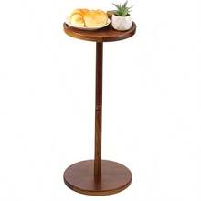 Mini Wooden Base Elegant Round Side Table, Rosewood Weighted Base Drink Table, Small Round Side Table With Phone Holder, Suitable For Small Spaces, Martini And Cocktail Base Side Table, Applicable For Apartment, Dorm, Home - Multicolor - View 10