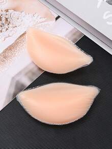 2pcs Silicone Push-Up Bra Inserts, Creates Lifting & Cleavage Effect, Reusable Invisible Bra Cups For Bras, Swimwear, Bikini, Help Boost & Uplift Bust, Washable Silicone Material, Bra Accessories For Evening Gowns & Party Wear