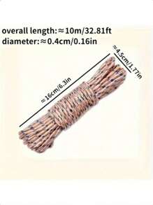 1pc Heavy Duty Non-Slip Windblocker Clothesline, Nylon Outdoor Balcony Laundry Drying Rope For Clothes, Blankets, Etc.
