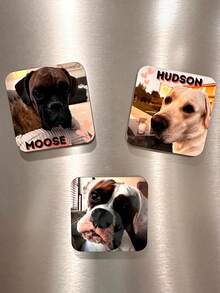 1pc Customized Photo Magnet, Personalized Pet And Family Photo Print Refrigerator Magnet, Pet Memorial Gift, Dog Lover Gift, Photo Paper Fridge Decor, Kitchen Souvenir, Housewarming Gift, Unique Gift, Keepsake - Multicolor - View 6