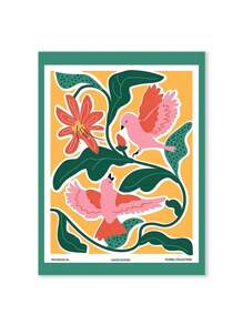 Affiche d'art mural représentant la fille du marché aux fleurs de Matisse, un chat, un oiseau et une fraise, pour la décoration de salon. Peinture sur canevas, images murales, décoration de salon, peintures cadeaux avec cadre en option