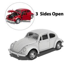 1 件合金甲虫形复古汽车模型合金汽车模型经典车门汽车摆件