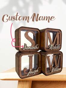 Personalized Wooden Piggy Bank Custom Name Money Bank Gift Coin Bank, Unique Birthday Gift For Friends And Family Wooden Craft Table Art